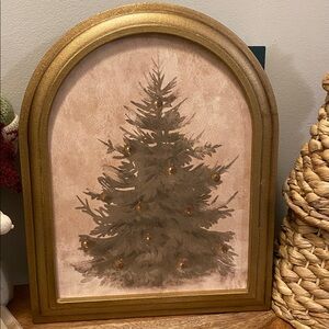 Gold Framed Christmas Tree Wall Art
